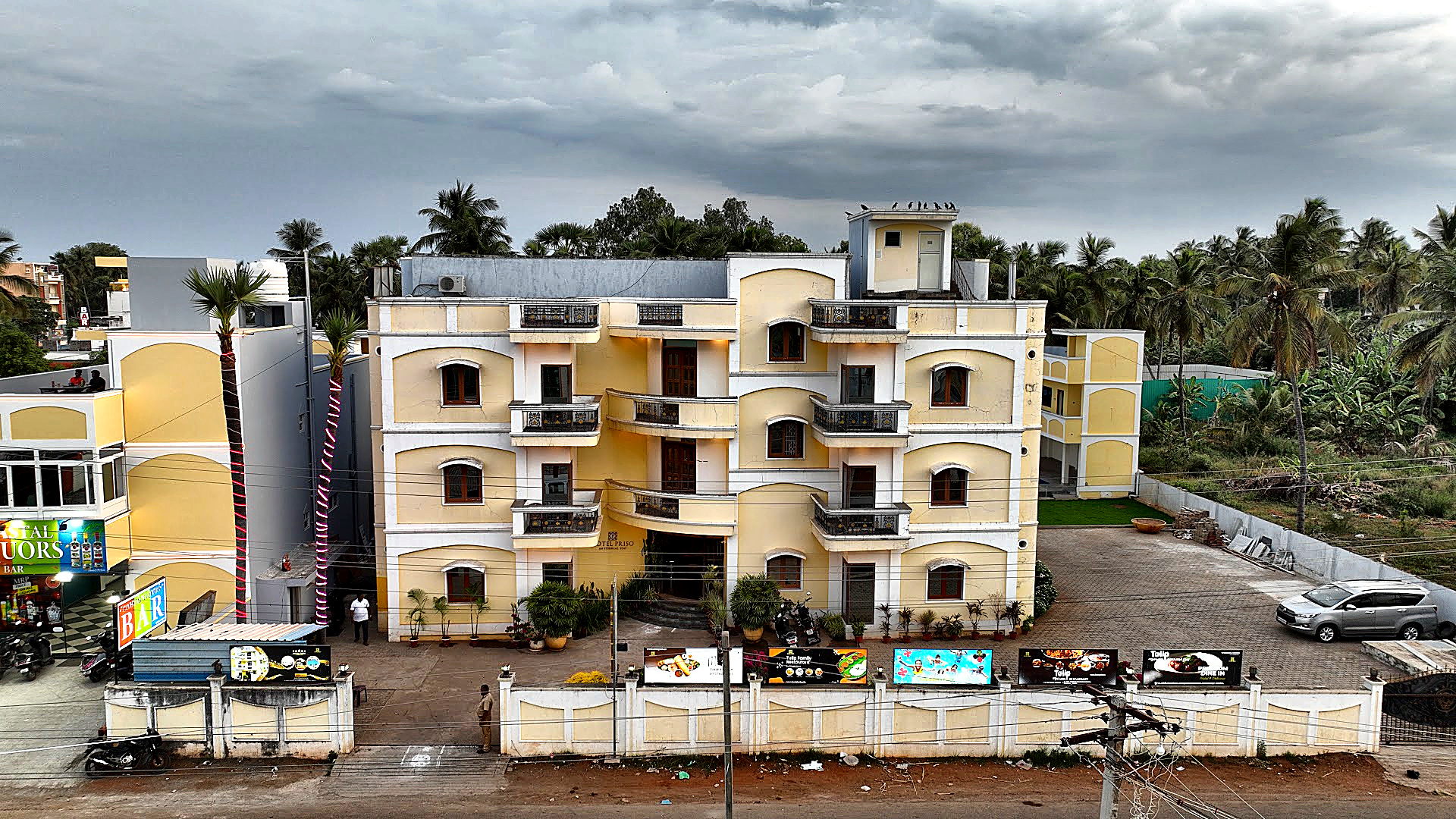 Aerial Front View & Balconies - Hotel Priso Puducherry