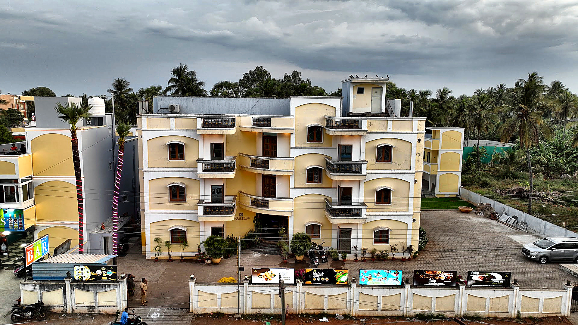 Wide Aerial Perspective on ECR - Hotel Priso Puducherry