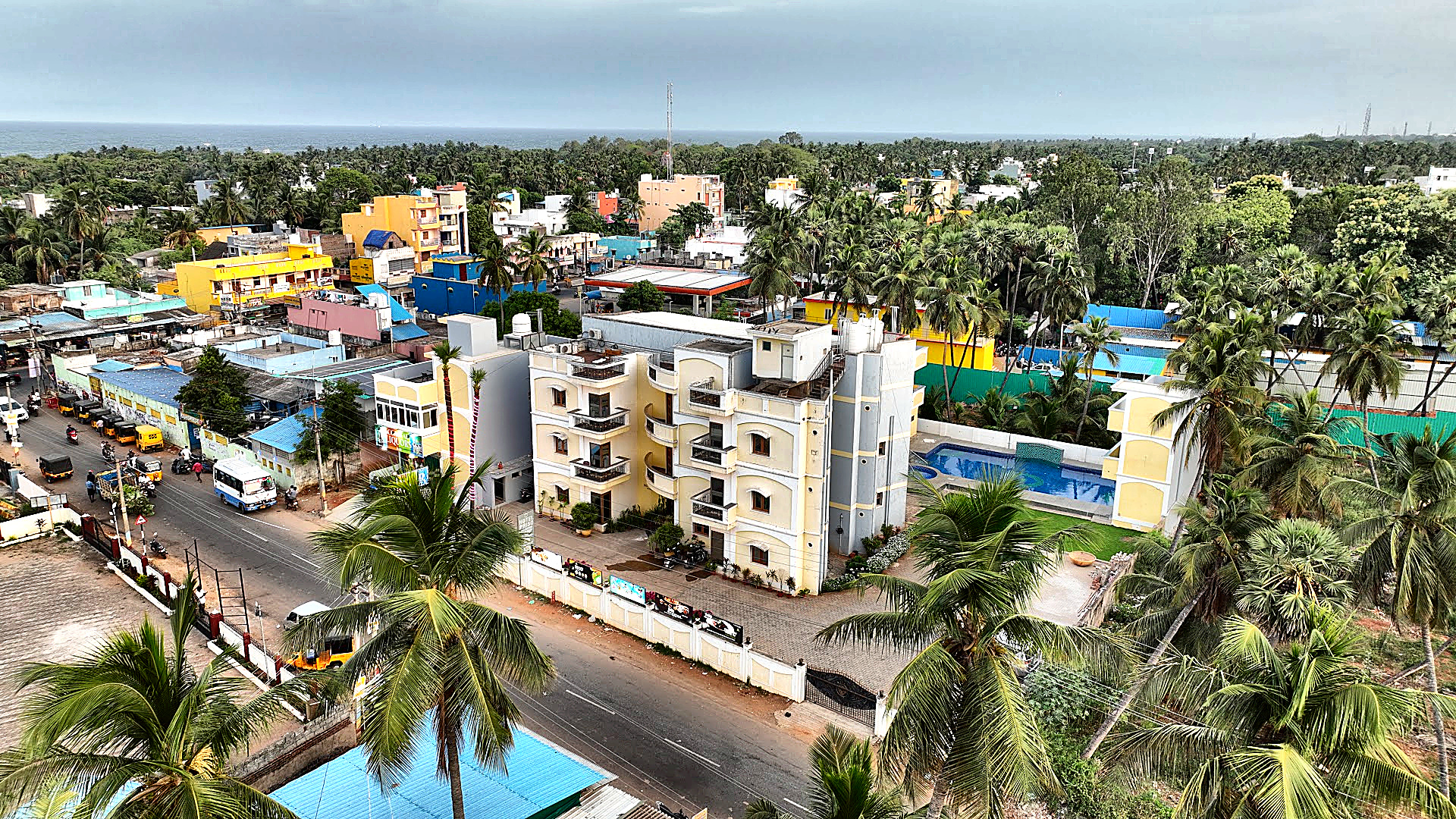 Hotel Priso Aerial Coastal Panorama - Hotel Priso Puducherry